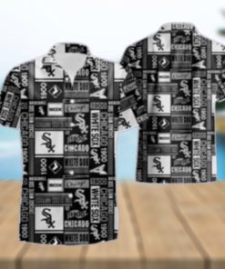 White Sox Monochrome Vintage Logo And Text Hawaiian Aloha Shirt