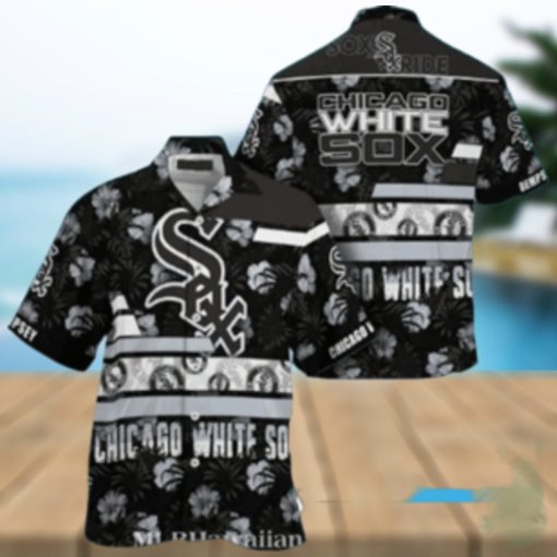 White Sox Pride Black Floral Tropical Hawaiian Shirt