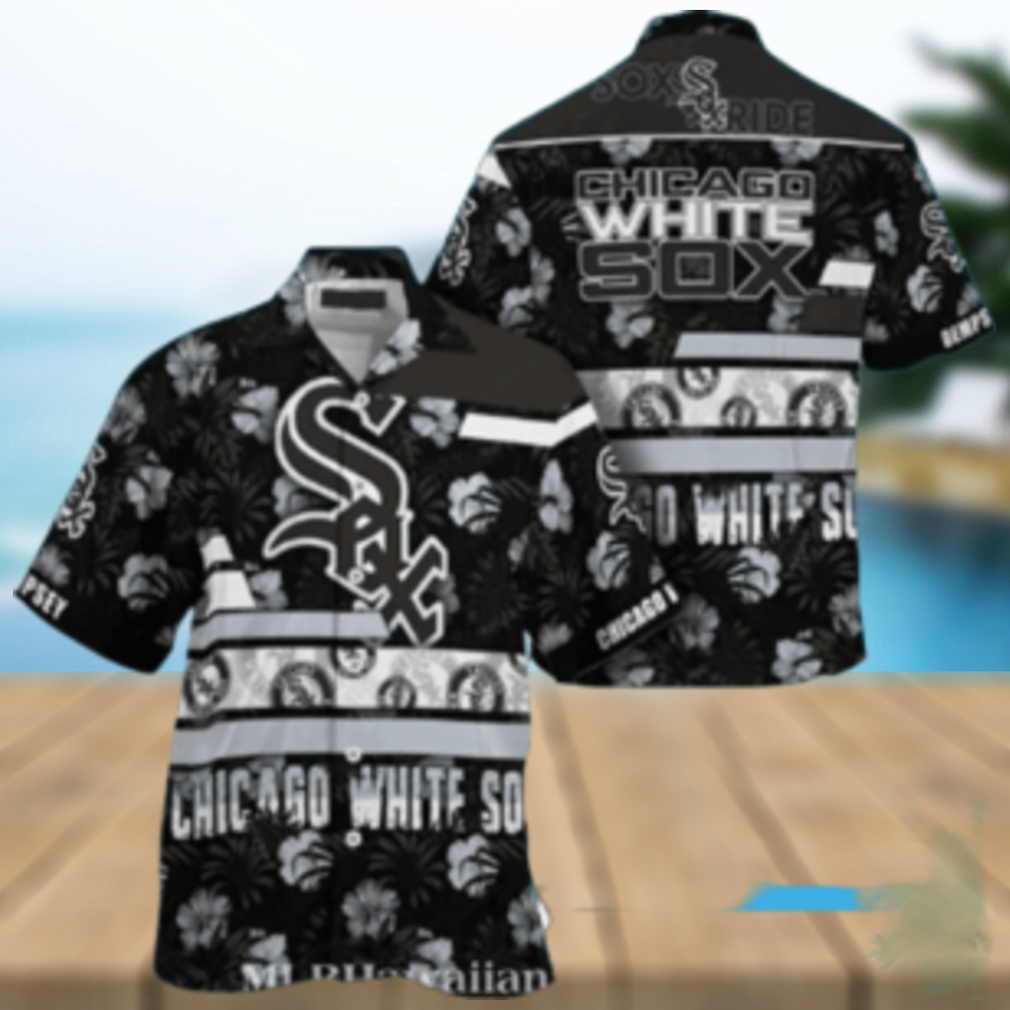 White Sox Pride Black Floral Tropical Hawaiian Shirt White Sox Pride Black Floral Tropical Hawaiian Shirt