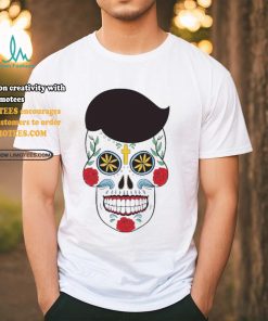 White Sugar skull with floral pattern T Shirt
