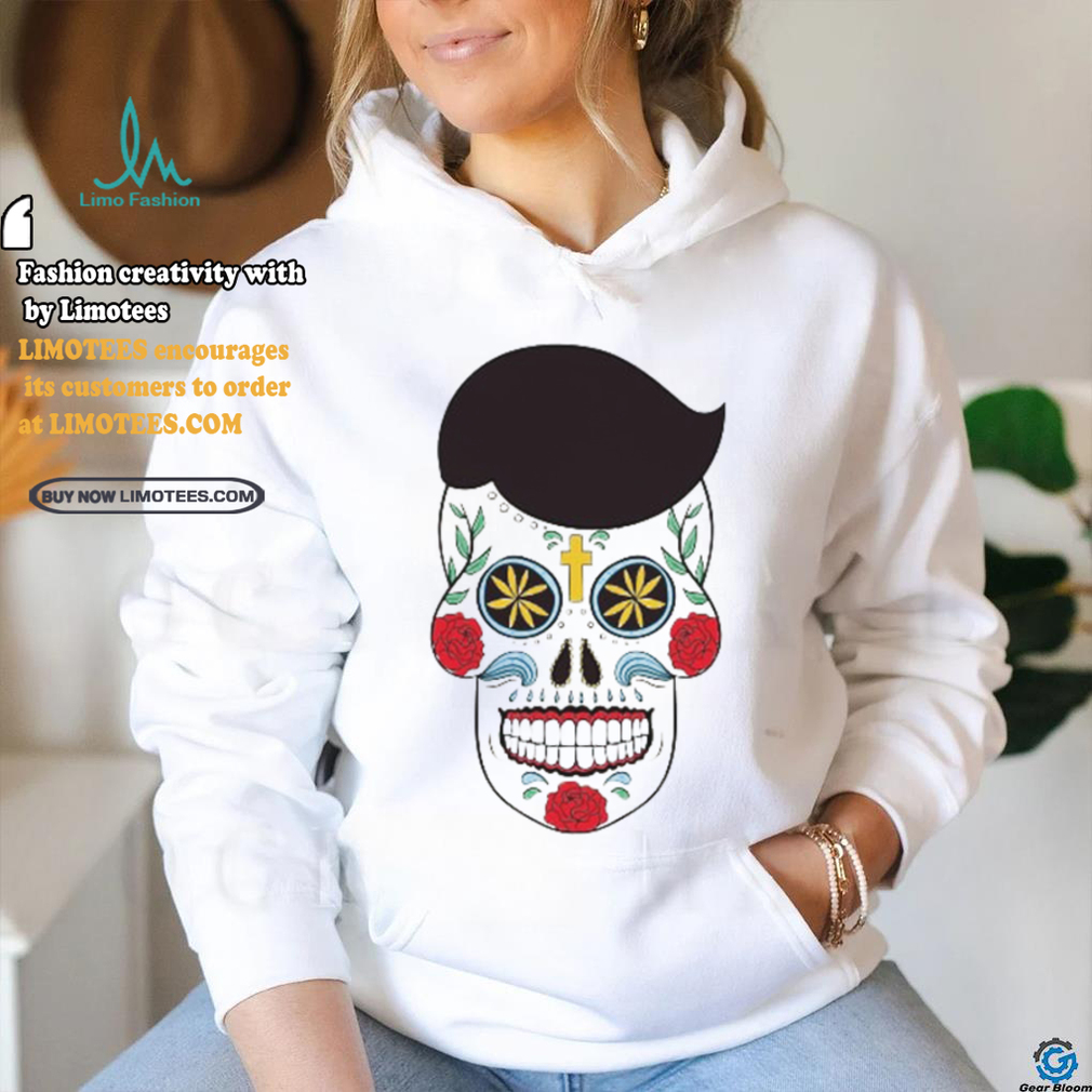 White Sugar skull with floral pattern T Shirt White Sugar skull with floral pattern T Shirt