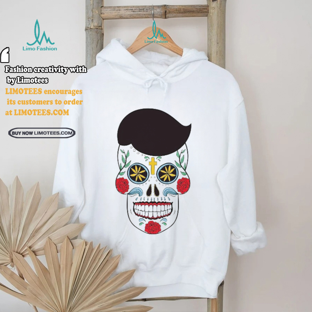 White Sugar skull with floral pattern T Shirt White Sugar skull with floral pattern T Shirt