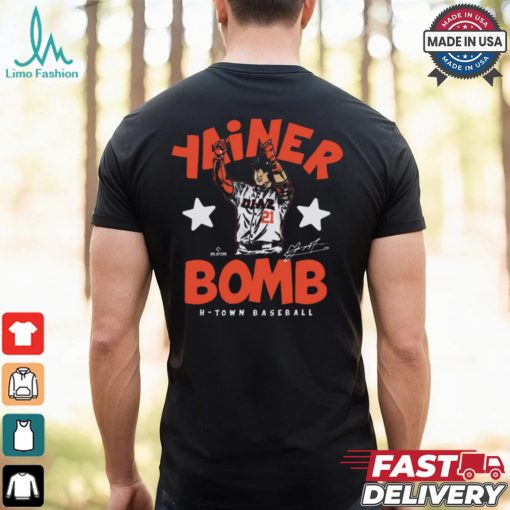 Yainer Diaz #21 Houston H Town Baseball Yanier Bomb Painting Signature t shirt