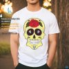 Yellow Sugar Skull With Flowers and Rose T Shirt Yellow Sugar Skull With Flowers and Rose T Shirt