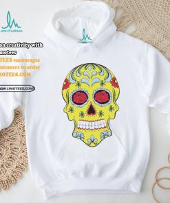 Yellow Sugar Skull With Flowers and Rose T Shirt, hoodie, sweater, long sleeve and tank top Yellow Sugar Skull With Flowers and Rose T Shirt