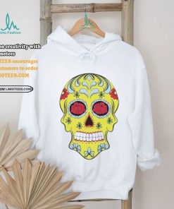 Yellow Sugar Skull With Flowers and Rose T Shirt, hoodie, sweater, long sleeve and tank top Yellow Sugar Skull With Flowers and Rose T Shirt