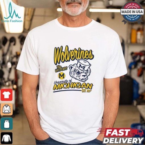 Youth Michigan Wolverines White Retro T Shirt