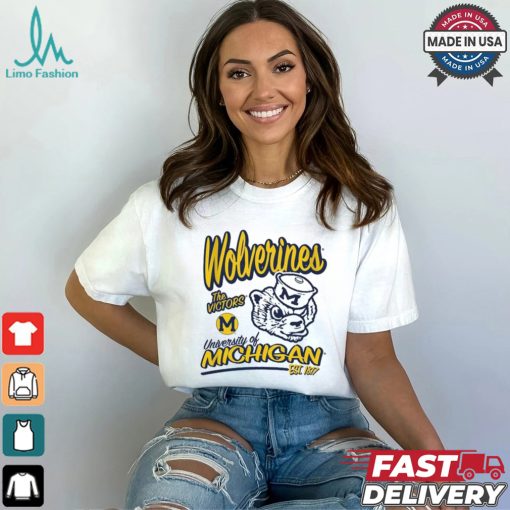 Youth Michigan Wolverines White Retro T Shirt