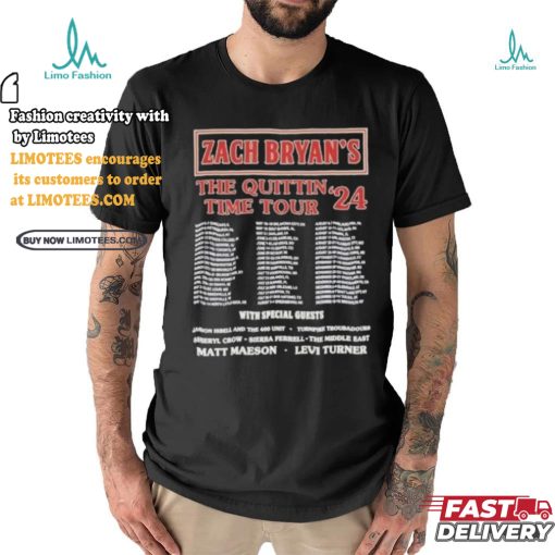 Zach Bryan’s the Quittin Time Tour 2024 Schedule Shirt