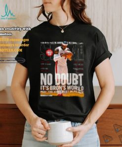 no doubt it's bron's world may the hace rest in peace shirt