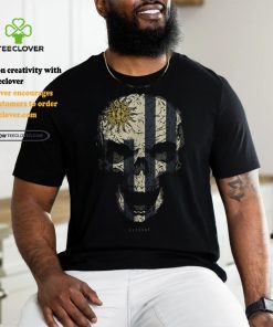 skull with uruguay flag skeleton uruguayan roots t shirt