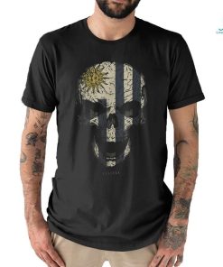 skull with uruguay flag skeleton uruguayan roots t shirt