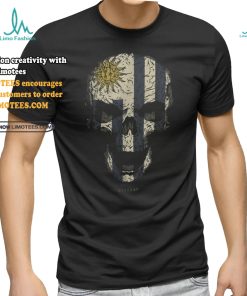 skull with uruguay flag skeleton uruguayan roots t shirt