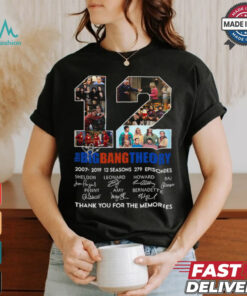 12 Years Of The Big Bang Theory 2007 2019 Thank You For The Memories Signatures T Shirt