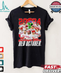 2024 Philadelphia Phillies Red October Team Signatures Shirt