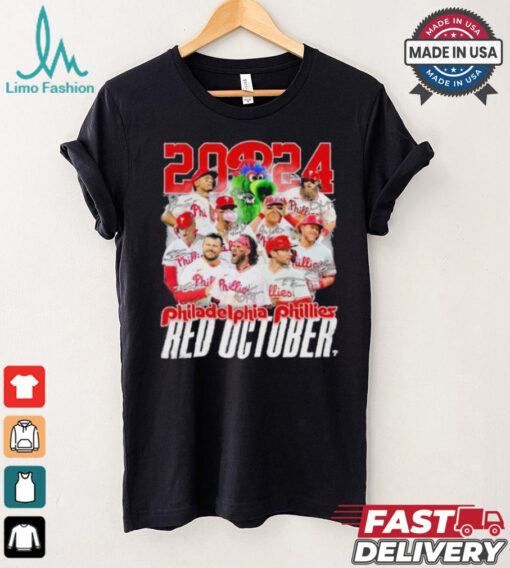 2024 Philadelphia Phillies Red October Team Signatures Shirt