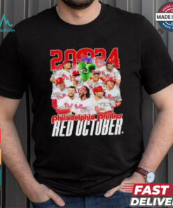 2024 Philadelphia Phillies Red October Team Signatures Shirt