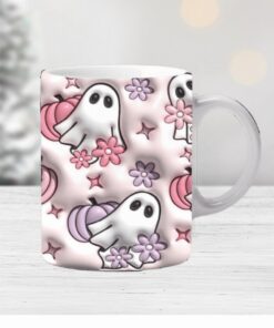 3D Floral Ghost Inflated Mug Wrap