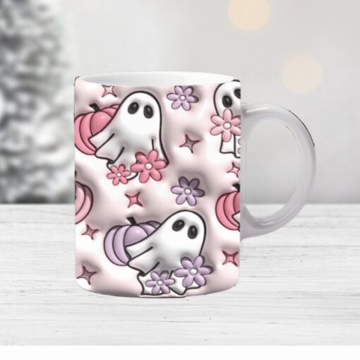3D Floral Ghost Inflated Mug Wrap