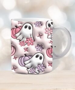 3D Floral Ghost Inflated Mug Wrap