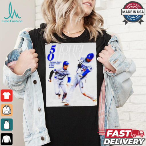 5hohei 0htani LA Dodgers 2 stolen bases 3 home runs 6 hits 10 RBI T shirt
