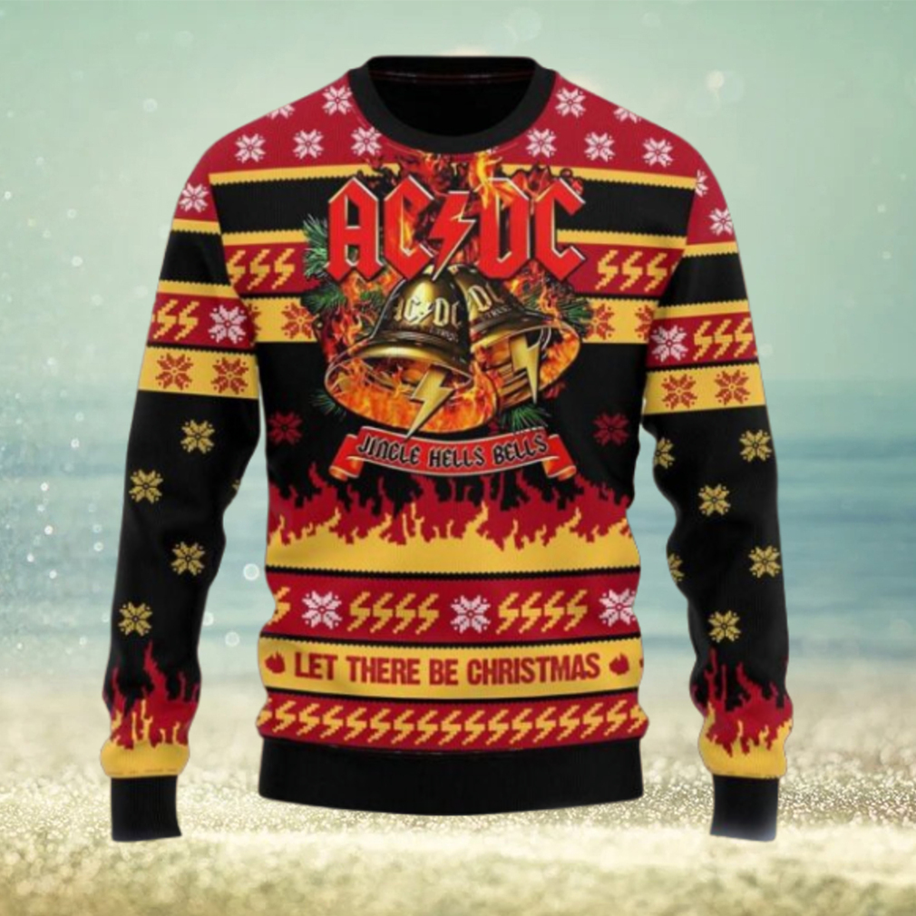 ACDC Jingle Hells Bells Let There Be Christmas With Flames Pattern Knitted 2024 Christmas Ugly Sweater ACDC Jingle Hells Bells Let There Be Christmas With Flames Pattern Knitted 2024 Christmas Ugly Sweater
