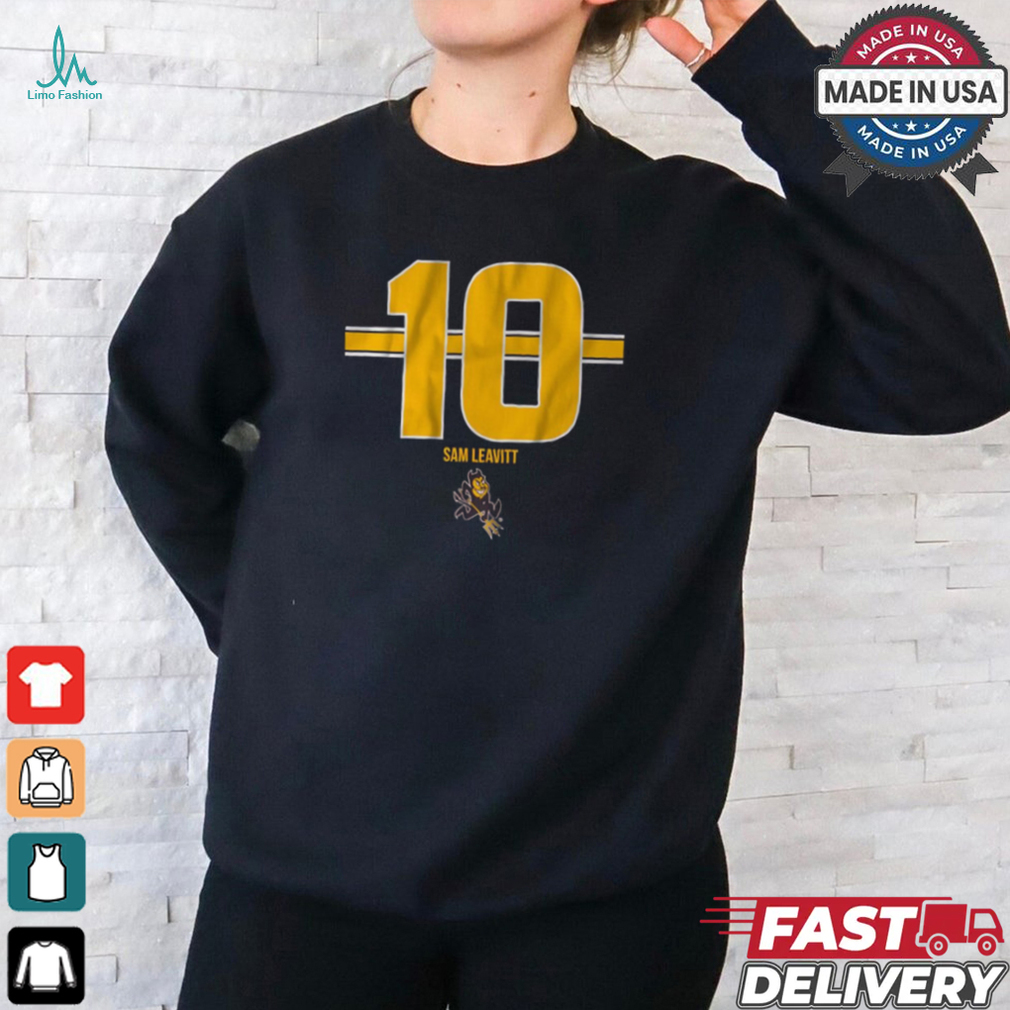 ASU Football Sam Leavitt 10 Stripe t shirt ASU Football Sam Leavitt 10 Stripe t shirt