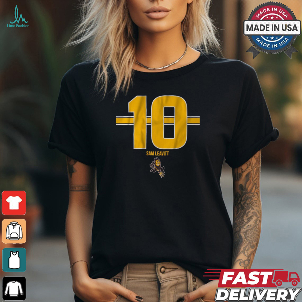 ASU Football Sam Leavitt 10 Stripe t shirt ASU Football Sam Leavitt 10 Stripe t shirt