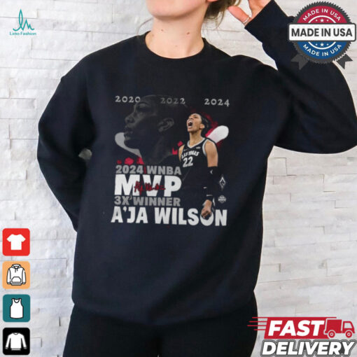 A’ja Wilson Las Vegas Aces Stadium Essentials 2024 WNBA MVP 3X Winner Graphic t shirt