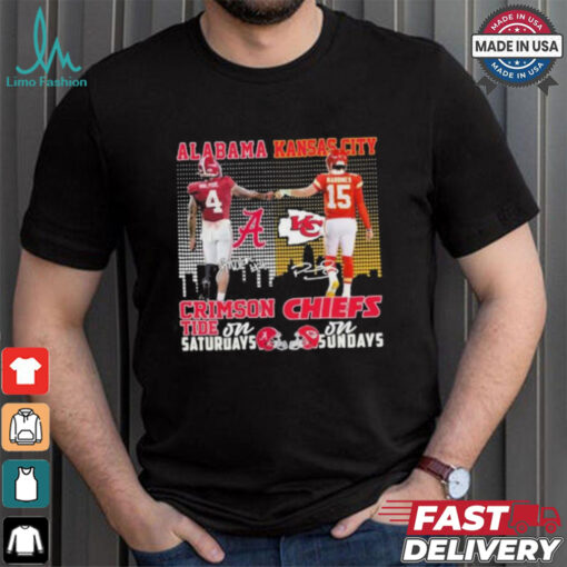 Alabama Crimson Tide On Saturdays X Kansas City Chiefs On Sundays Shirt
