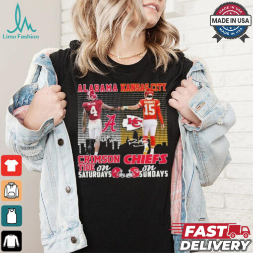 Alabama Crimson Tide On Saturdays X Kansas City Chiefs On Sundays Shirt