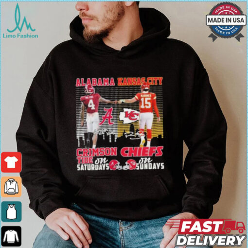 Alabama Crimson Tide On Saturdays X Kansas City Chiefs On Sundays Shirt