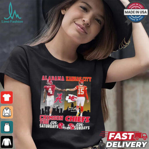 Alabama Crimson Tide On Saturdays X Kansas City Chiefs On Sundays Shirt