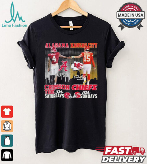 Alabama Crimson Tide On Saturdays X Kansas City Chiefs On Sundays Shirt