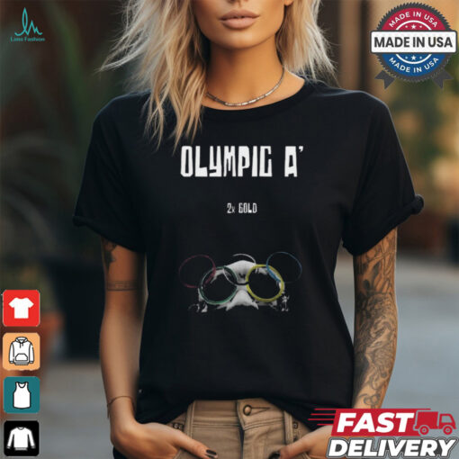 Alysha Clark Wearing Olympic A 2X Gold t shirt