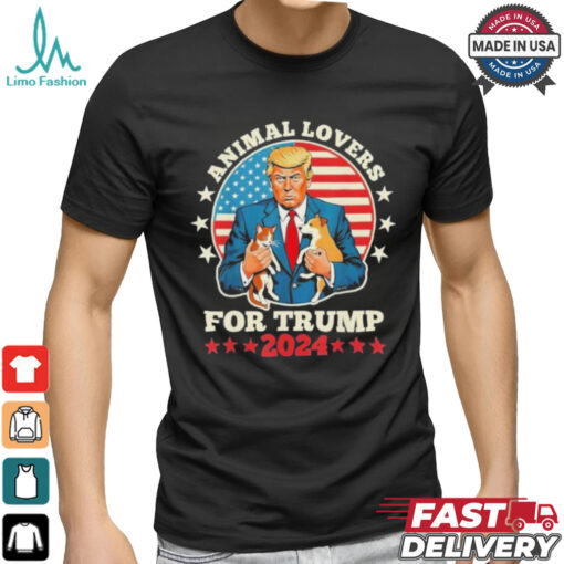 Animal Lovers For Trump 2024 Cat And Dog Debate Shirt