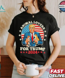 Animal Lovers For Trump 2024 Cat And Dog Debate Shirt