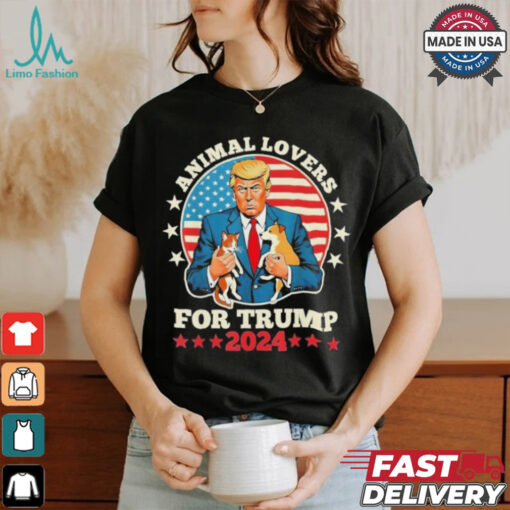 Animal Lovers For Trump 2024 Cat And Dog Debate Shirt