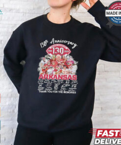 Arkansas Razorbacks 130th Anniversary 1894 2024 Thank You For The Memories Signatures Shirt