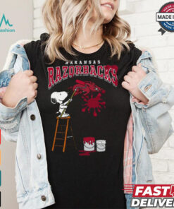 Arkansas Razorbacks Snoopy Painting Shirt