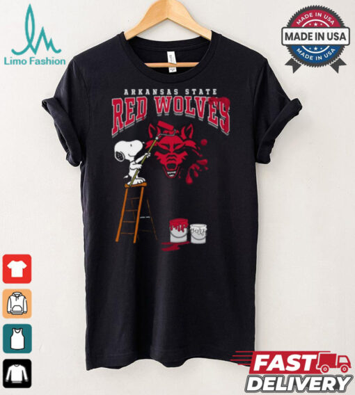 Arkansas State Red Wolves Snoopy Painting Shirt