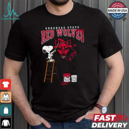 Arkansas State Red Wolves Snoopy Painting Shirt