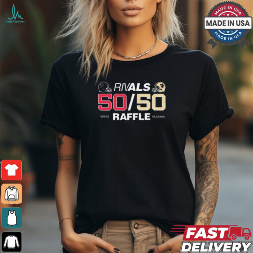 Atlanta Falcons vs New Orleans Saints Rivals 50 50 Green Raffle Gleason t shirt