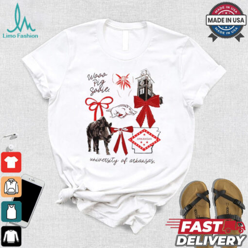 Awesome University Of Arkansas Razorbacks wooo pig sooie Coquette Aesthetic shirt