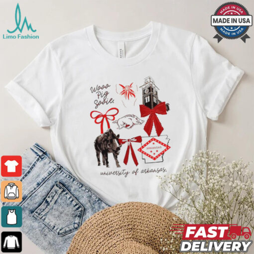 Awesome University Of Arkansas Razorbacks wooo pig sooie Coquette Aesthetic shirt
