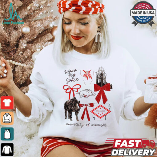 Awesome University Of Arkansas Razorbacks wooo pig sooie Coquette Aesthetic shirt