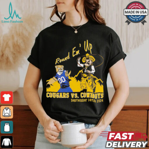 BYU Cougars vs. Wyoming Cowboys round em up shirt