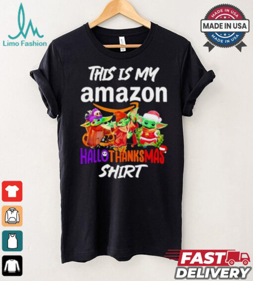 Baby Yoda Amazon This Is My Hallothanksmas Shirt
