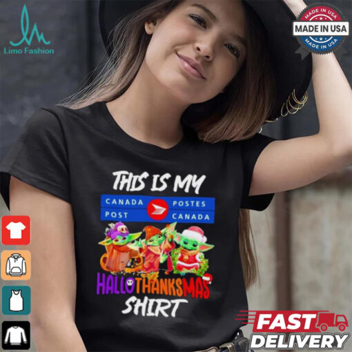 Baby Yoda Canada Post This Is My Hallothanksmas Shirt