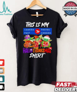 Baby Yoda Canada Post This Is My Hallothanksmas Shirt
